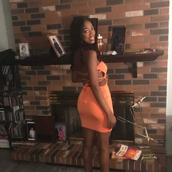 PLT Orange Mini Dress - Picture 1 of 3
